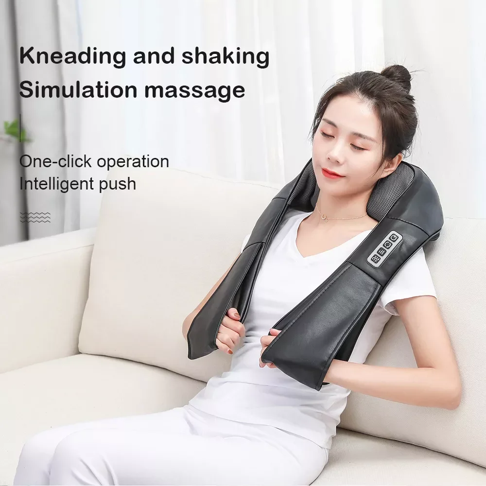 

NEW2023 Type Electrical Car/Home Massage Shiatsu Back Shoulder Neck Massager Multifunctional Shawl Infrared Heated Kneading Mass