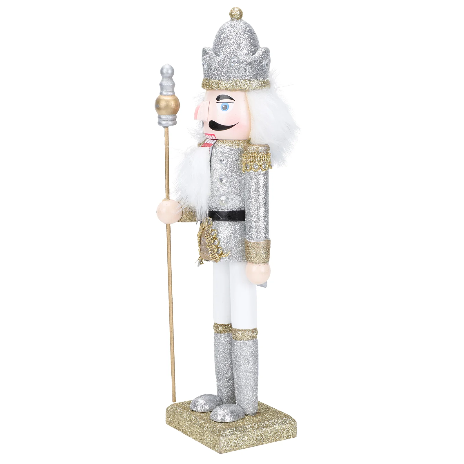 

1Pc Wood Nutcracker Soldier Figurine Ornament Puppet Figure Desktop Decor