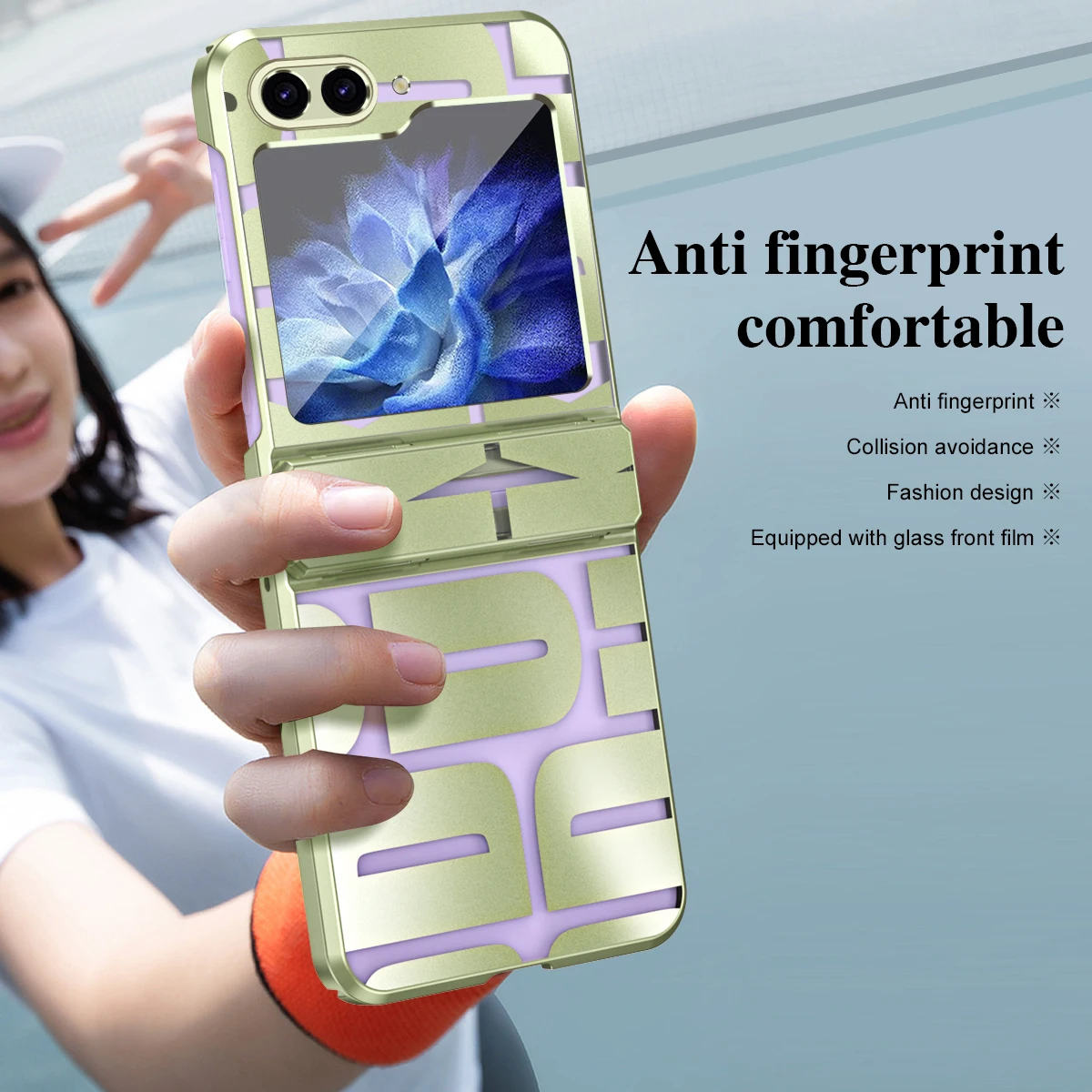 

Tide Plating Transparent Hinge Case For Samsung Galaxy Z Flip 5 4 3 5G Case Simplicity Full-wrap Cover For Z Flip5 Flip4 Flip3