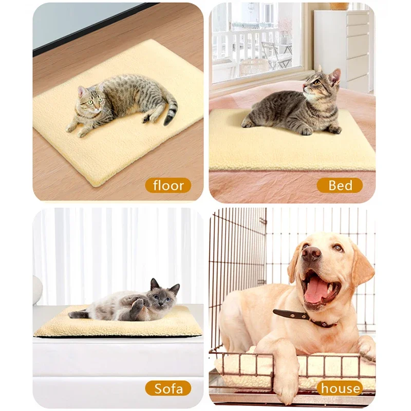 Флисовый самонагревающийся коврик для домашних животных очень теплый моющийся