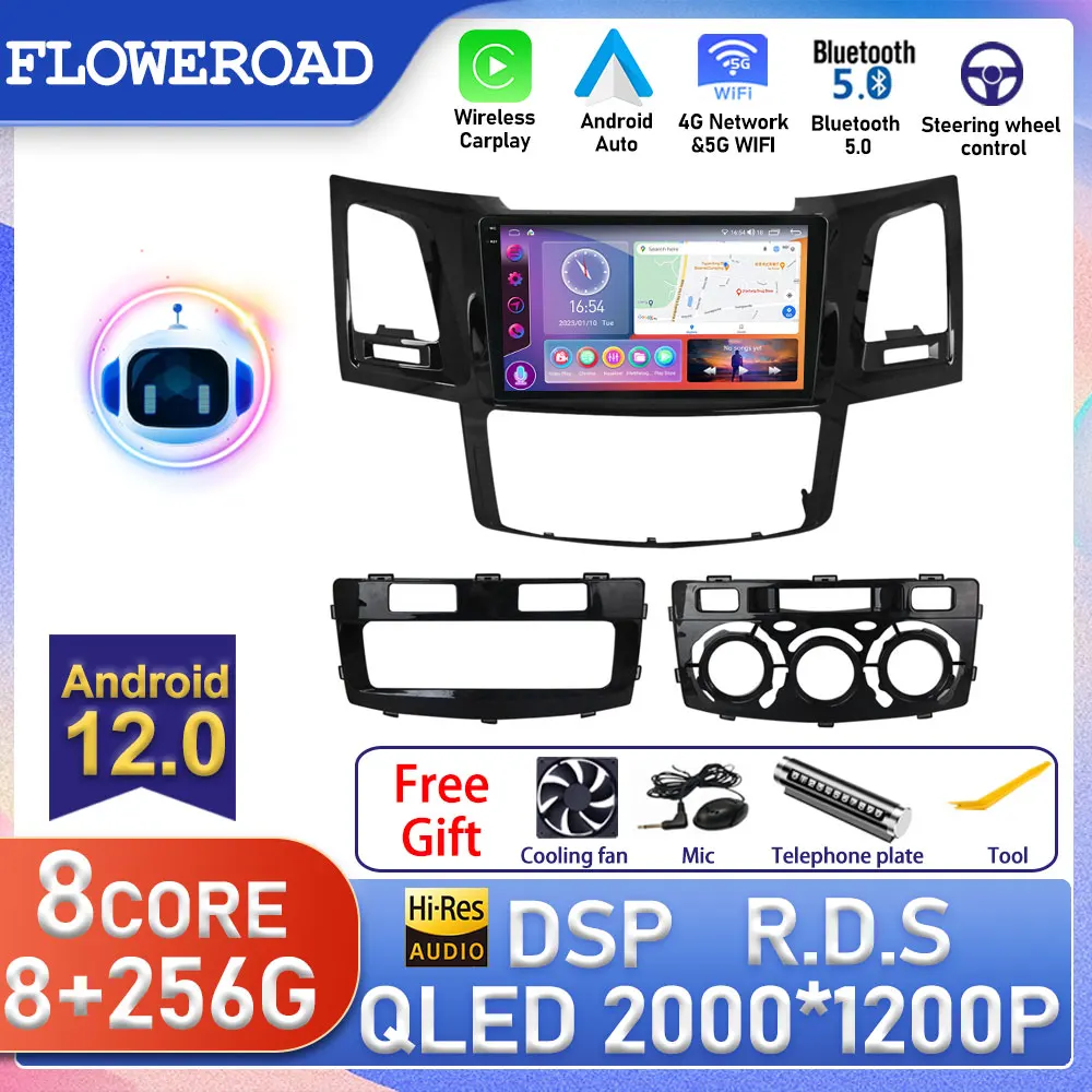 

Android Auto For Toyota Fortuner HILUX Revo Vigo 2007 - 2015 Car Radio Multimedia Stereo Video Player 2din DSP Carplay GPS Audio