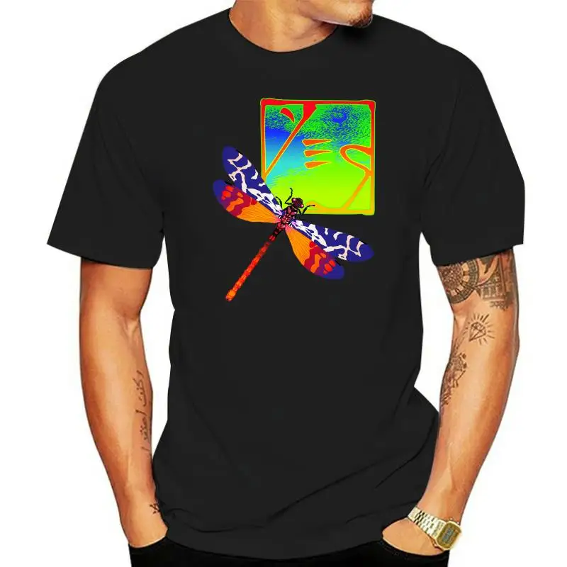 

Yes-Camiseta de libélula para hombre, camisa azul marino, Rockabilia