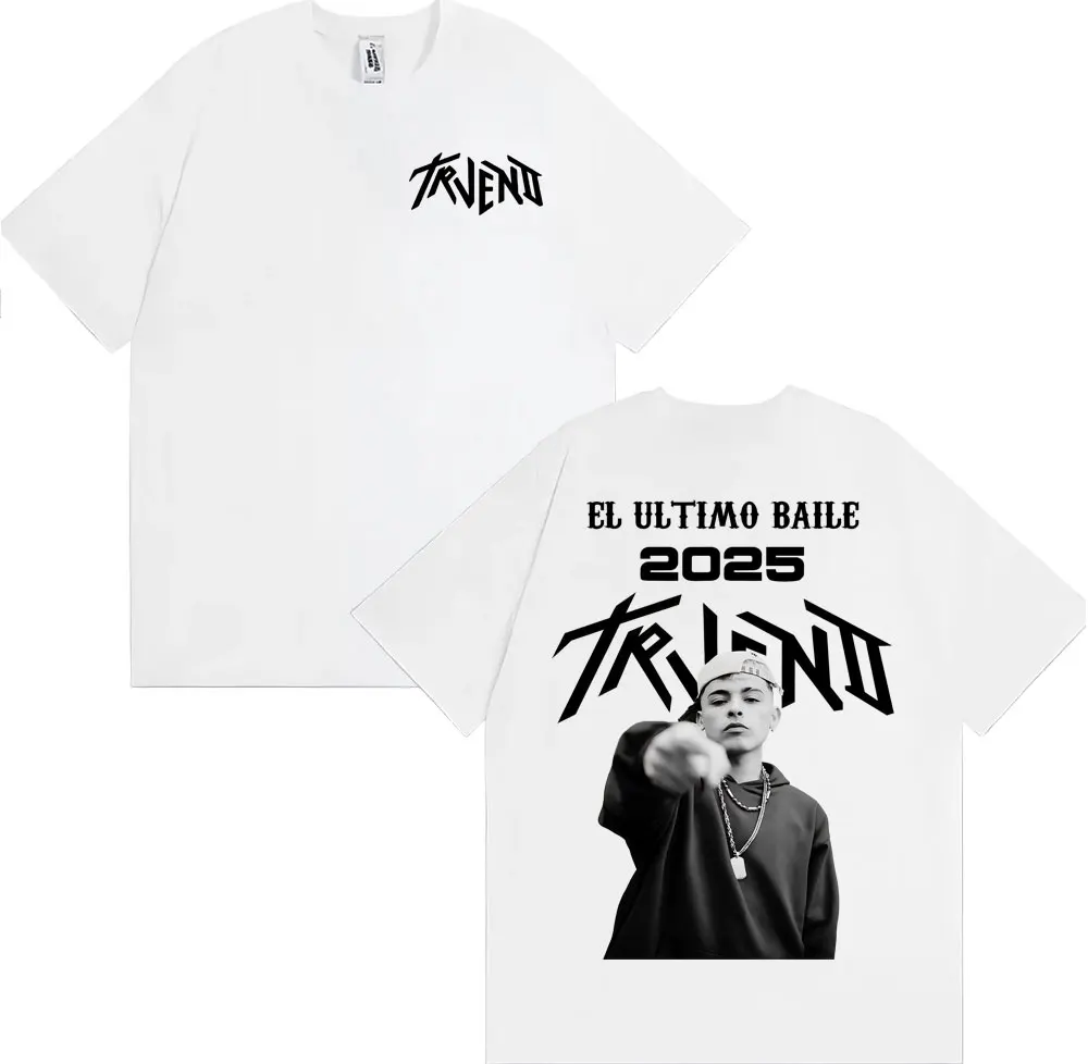 Фото Рэпер Trueno El Ultimo Balie 2025 World Tour Футболка Мужчины Женщины Harajuku Хип-Хоп Негабаритные футболки Повседневная удобная свободная футболка №4