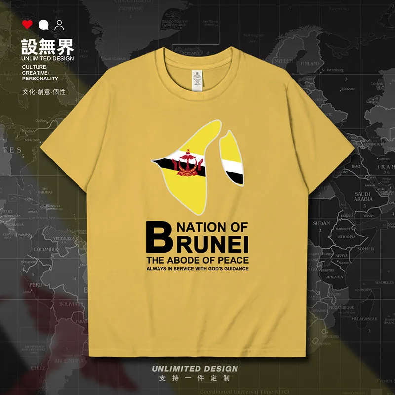 TASK белая мужская футболка из хлопка Nation of Brunei BRN Map