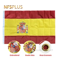 double sided embroidered sewn spain flag banner spanish national flag embroidery world country banner oxford fabric