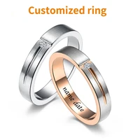 nkeybbon ring customized name titanium steel couple matte face hand jewelry rhinestone ring special gifts
