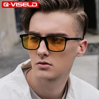 qviseld night vision polarized sunglasses for men 2022 luxury brand designer retro vintage driving rectangle square sun glasses