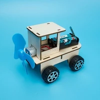 primary school students handmade materials electric racing scientific experiment wooden diy educational toys wind off road