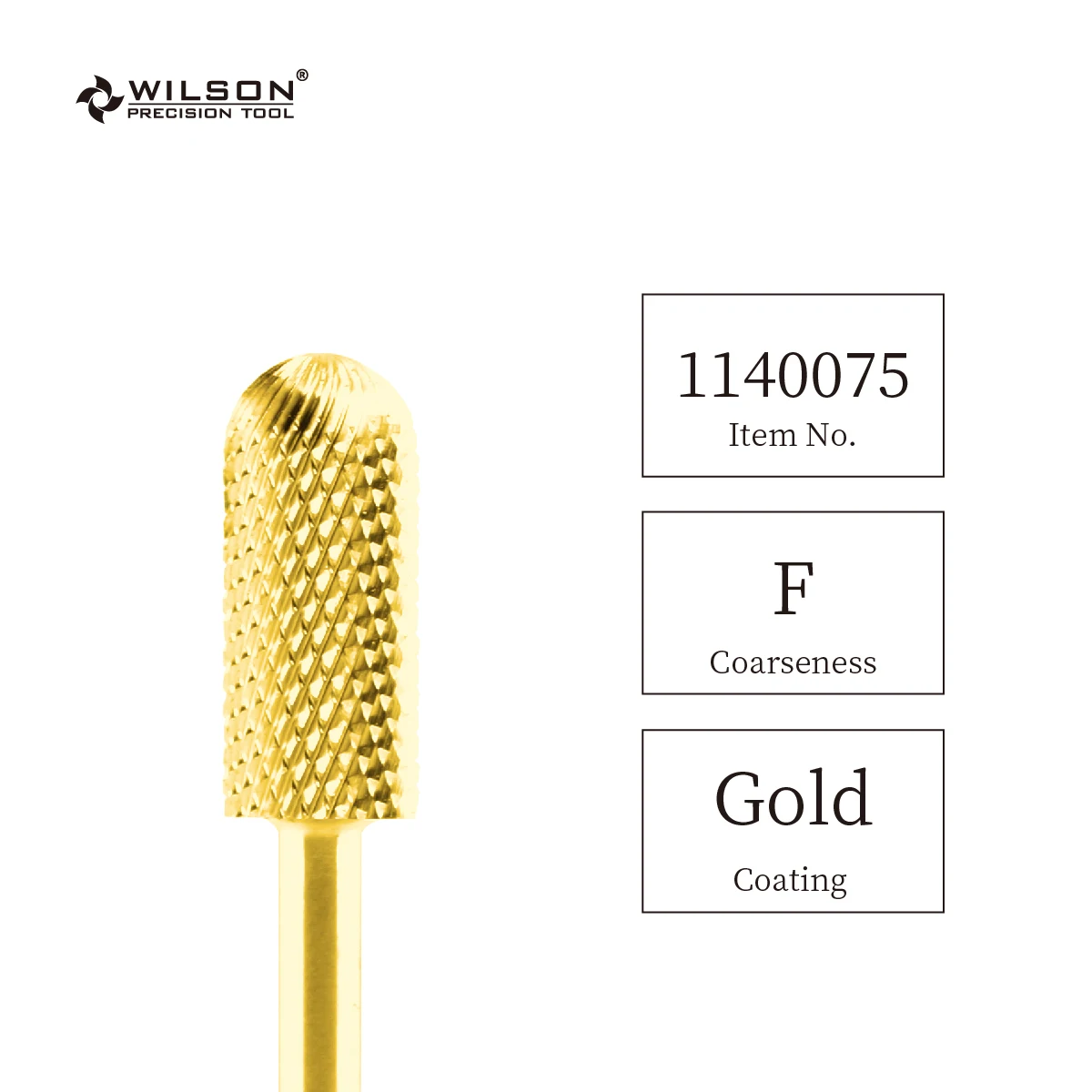 

2pcs Small Rounded Top Bit - Fine (F-1140075) - Gold - WILSON Carbide Nail Drill Bit