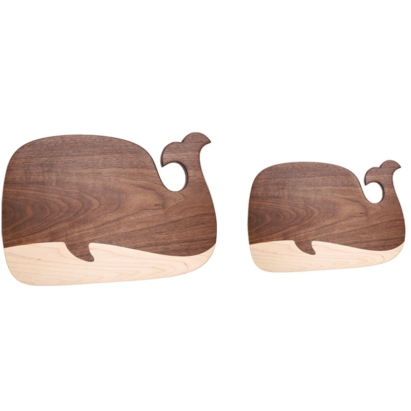 

Creative Black Walnut Whale Cutting Board Solid Wood Cutting Board Complementary Food Board Sushi Pizza Tray