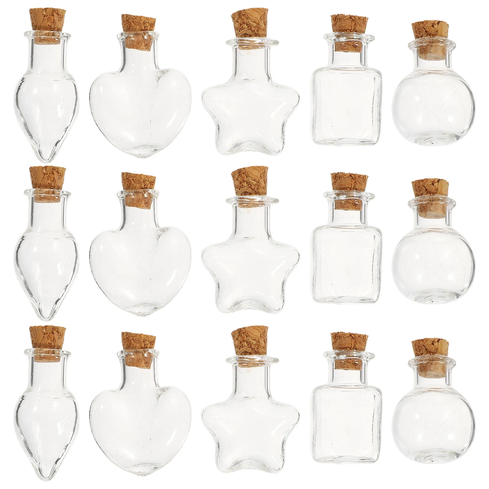 

Mini Jars Cork Wish Bottle Glass Bottles Necklace Pendant Tiny Drift Diy Bottle， Stoppers Making Jewelry Vials Heart Small Clear