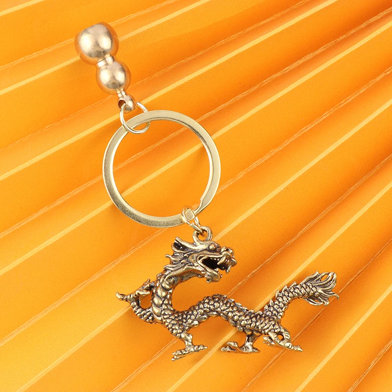 

1 шт. латунный орнамент, китайский новый год, Зодиак, дракон, статуэтки, чистый латунный дракон, ювелирные аксессуары