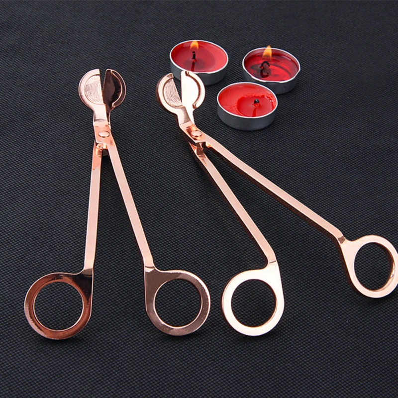 

Candle Wick Trimmer Scissors Stainless Steel Candle Cutter Snuffers Rose Gold Candle Accessories