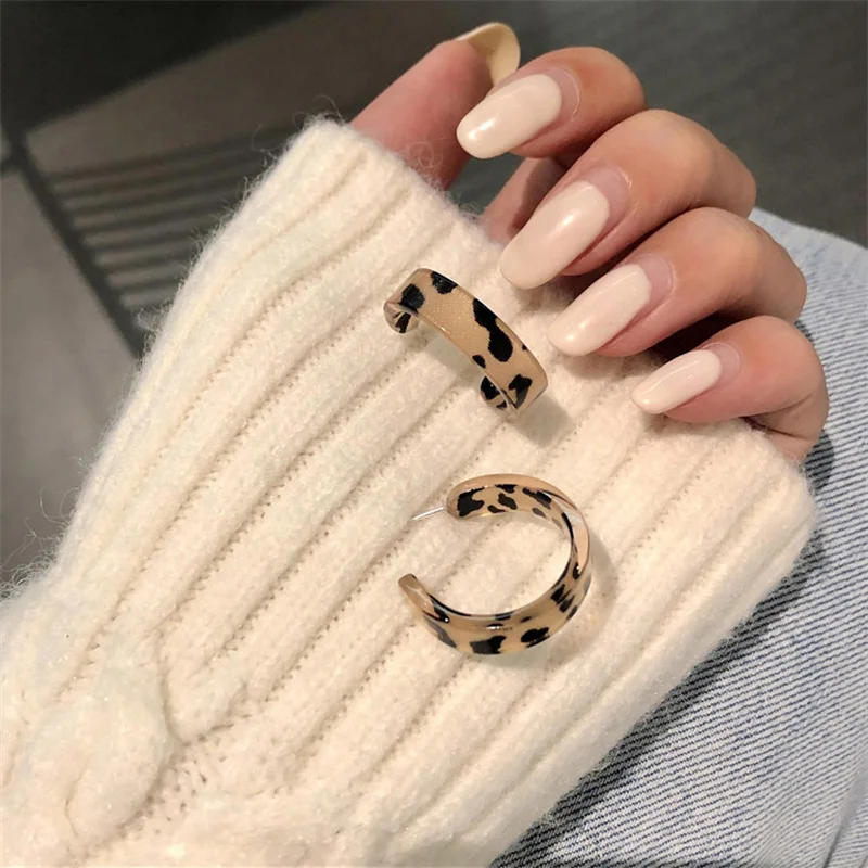 Новые Эффектные серьги для женщин коричневые леопардовые геометрические