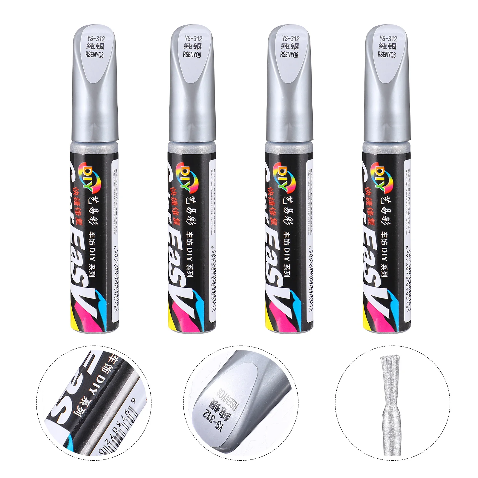 

4 Pcs Silver Fill Pen Car Scratch Repair Wax Care Auto Tool De-mark Repairing Supplies Accessory Paint for painting