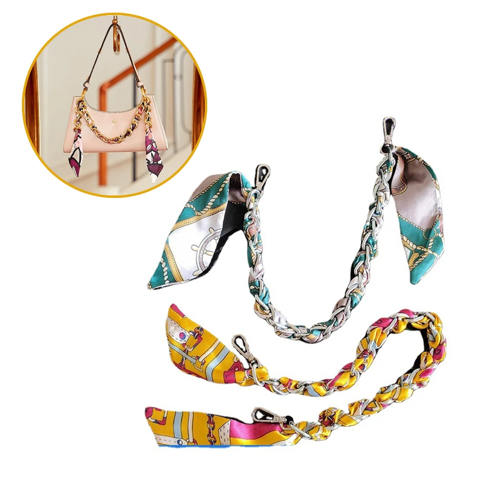 

Vintage Ribbon Bag Strap For Handbag Scarves Decoration Chain Phone Lanyard Exquisite DIY Purse Replacement Handle Bag Accessory