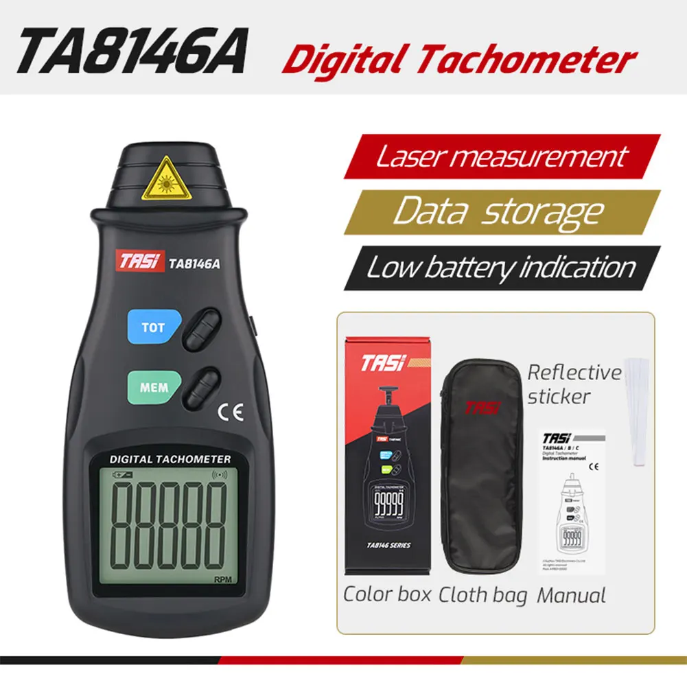 

Портативный Бесконтактный лазерный тахометр с ЖК-дисплеем, 2,5-99999 ОБ/мин