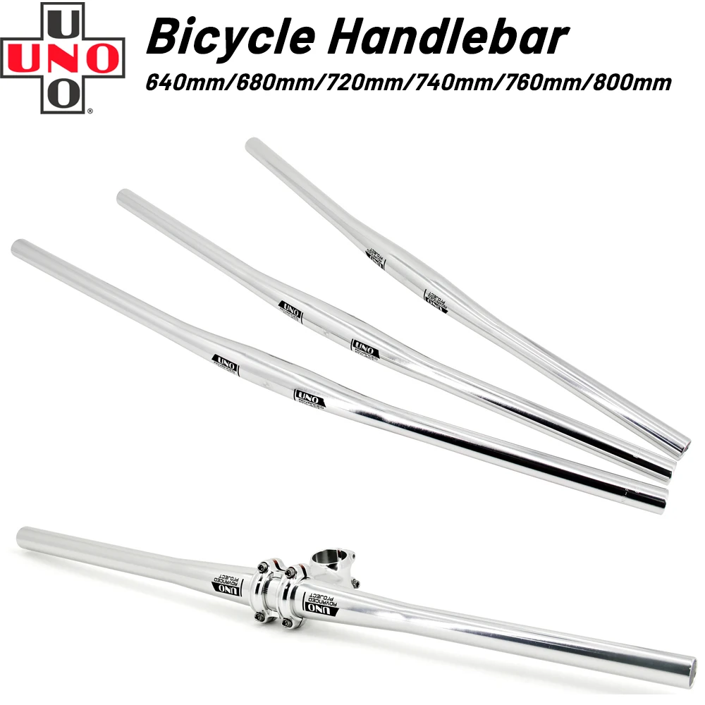 

UNO Steering Wheel Aluminium MTB Road Bike Handlebar Riser Flat Bar 31.8* 640 680 720 740 760 800mm Bicycl Handlebar MTB Parts
