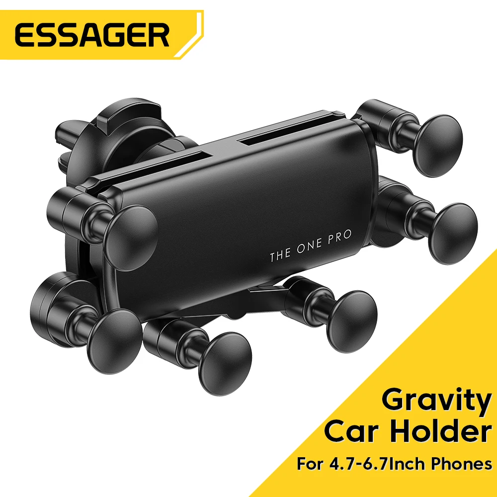  Essager Gravity Car Phone Holder Air Vent Clip Mount SmartPhone GPS Support Mount For iPhone 13 12 Pro Max Xiaomi Samsung Huawei 