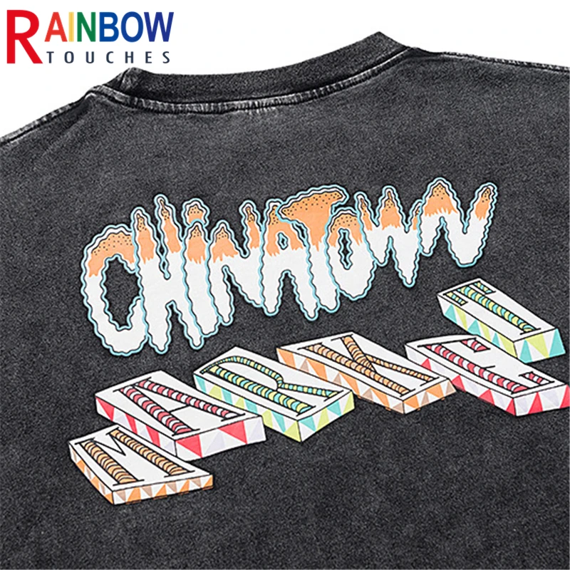 Новинка 2022 брендовая мужская футболка Rainbowtouches унисекс винтажная Свободная