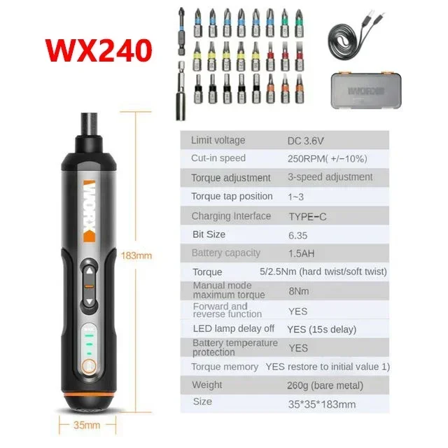 

Беспроводной шуруповерт Worx 4V WX242