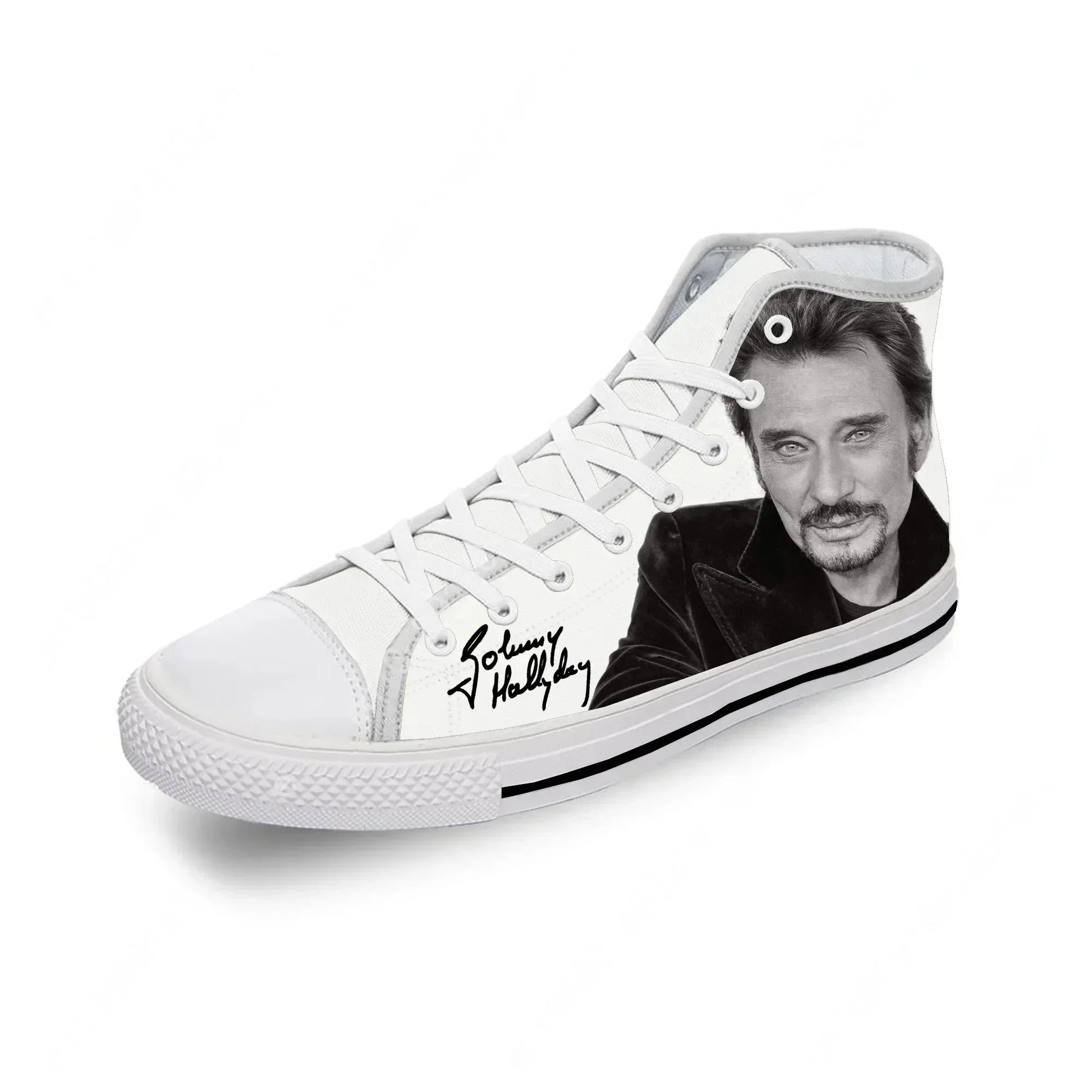 Фото Кроссовки Frech Star Johnny Hallyday с высоким берцем, мужские и женские повседневные кеды из ткани, легкие кроссовки с 3D-принтом. №1