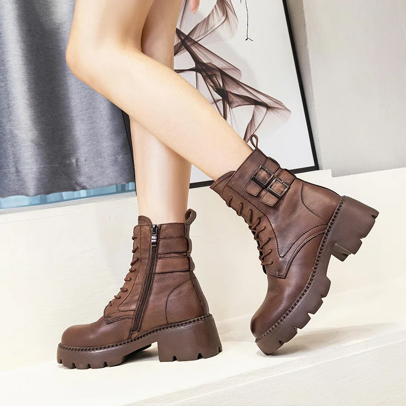 

Бархатные утолщенные ботинки из воловьей кожи на голове женские теплые ботинки из натуральной кожи женские утепленные Нескользящие ботинки