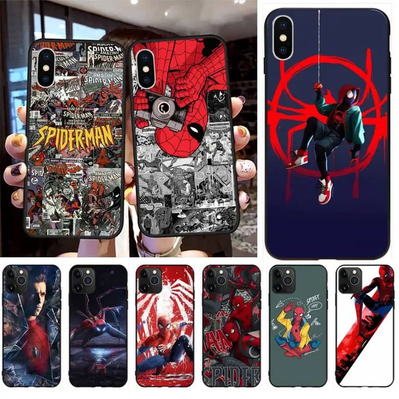 

Marvel hero spiderman Phone Case For iphone 13 12 11 Pro Max Mini XS Max 8 7 Plus X SE 2020 XR Cover