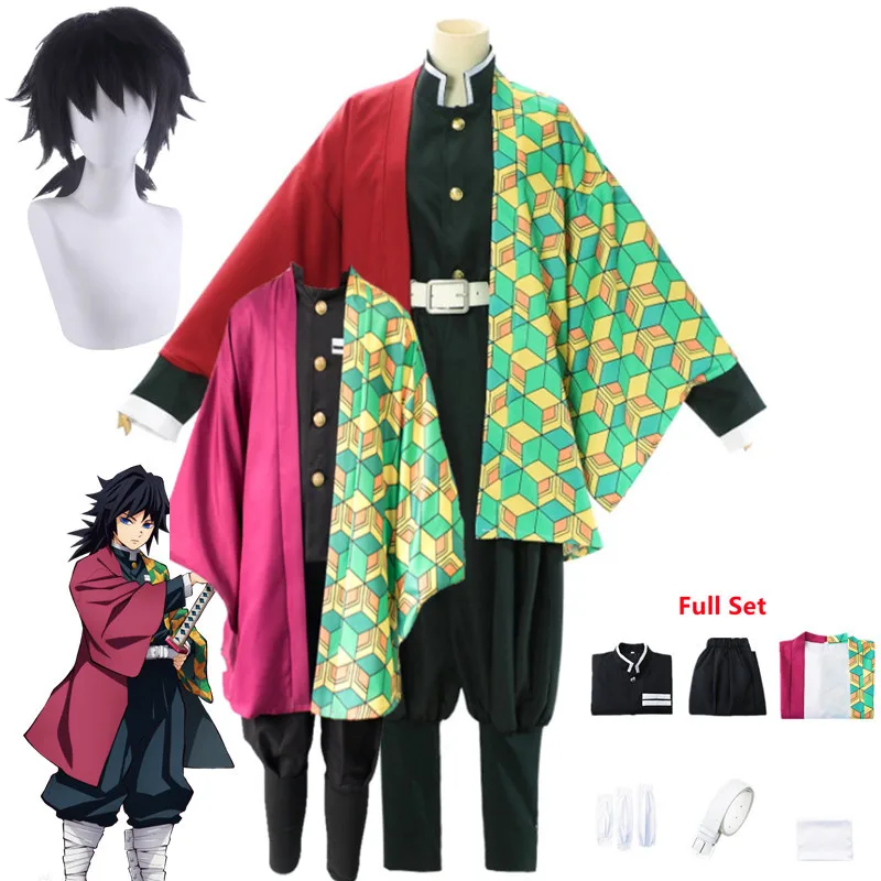 

Adult Kids Anime Demon Slayer Kimetsu no Yaiba Tomioka Giyuu Cosplay Costume Kimono Halloween Clothes