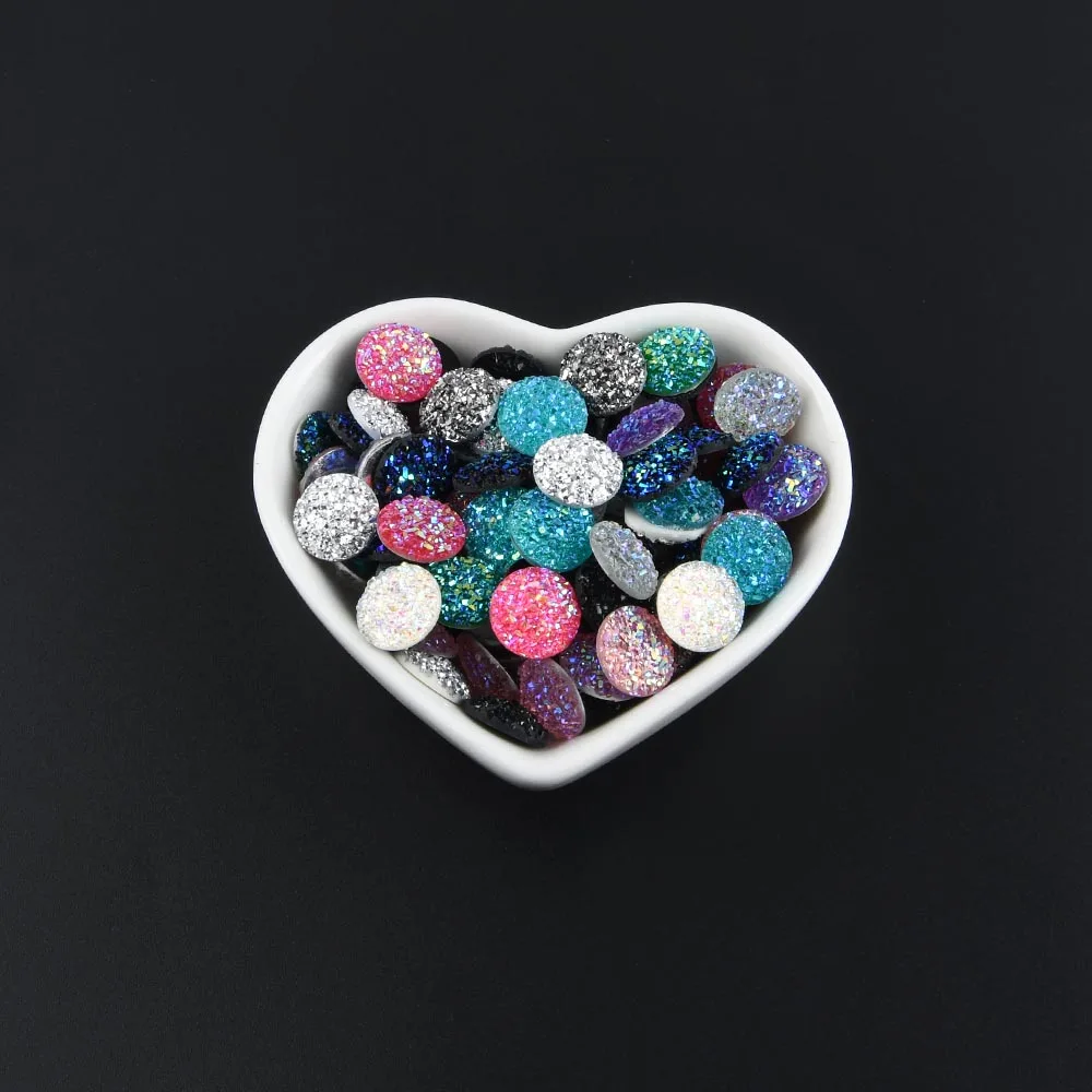 60 шт. 12 мм круглые блестящие неправильной поверхности руда AB Стразы с плоским