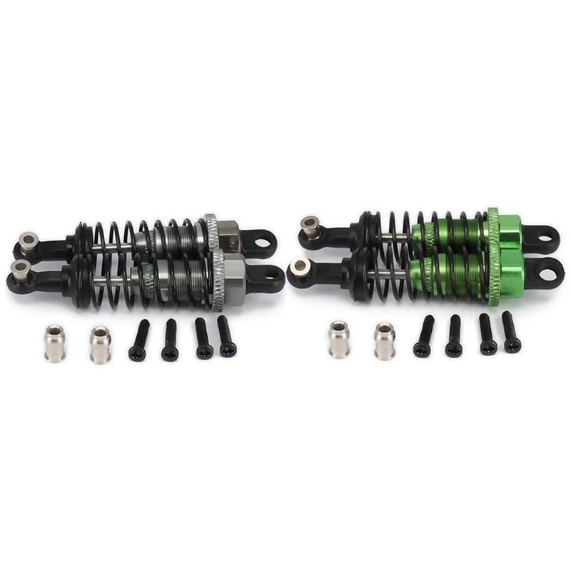 

4 Pcs 65Mm Shock Absorber Damper For Rc Car 1/18 Wltoys A959 A969 A979 K929 Hpi Hsp, 2 Pcs Titanium & 2 Pcs Green
