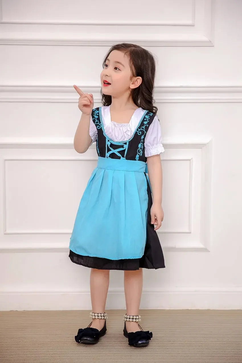 Синяя немецкая пивная горничная карнавальные детские костюмы баварское платье