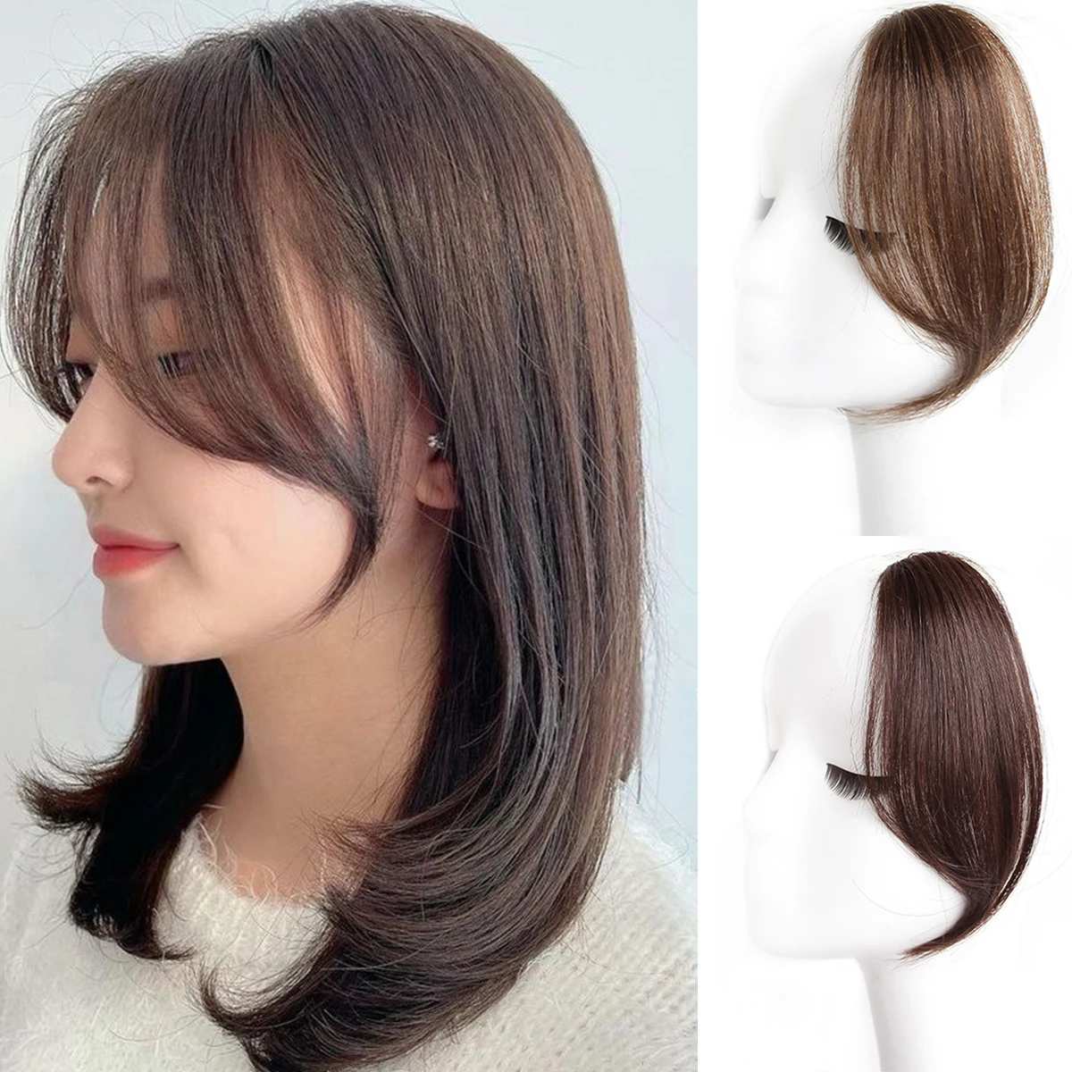 QUEENYANG Synthetic Bangs Mid-Section Bangs Hair Extension C