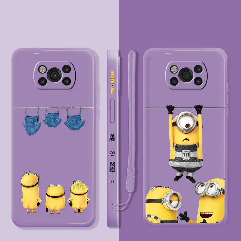 

Liquid Case For Xiaomi POCO X3 X4 NFC M3 M4 Pro F3 GT for Mi 11 11T 10S 10T 10 9 SE 8 6 Minions See Clothes Bob Stuart Kevin