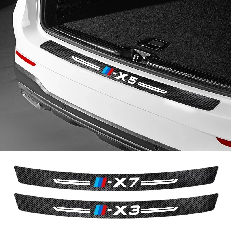 

For BMW X1 X2 X3 X4 X5 X6 X7 1PCS Car trunk Protective Sticker stickers Carbon fiber car rear bumper trunk protection sticker