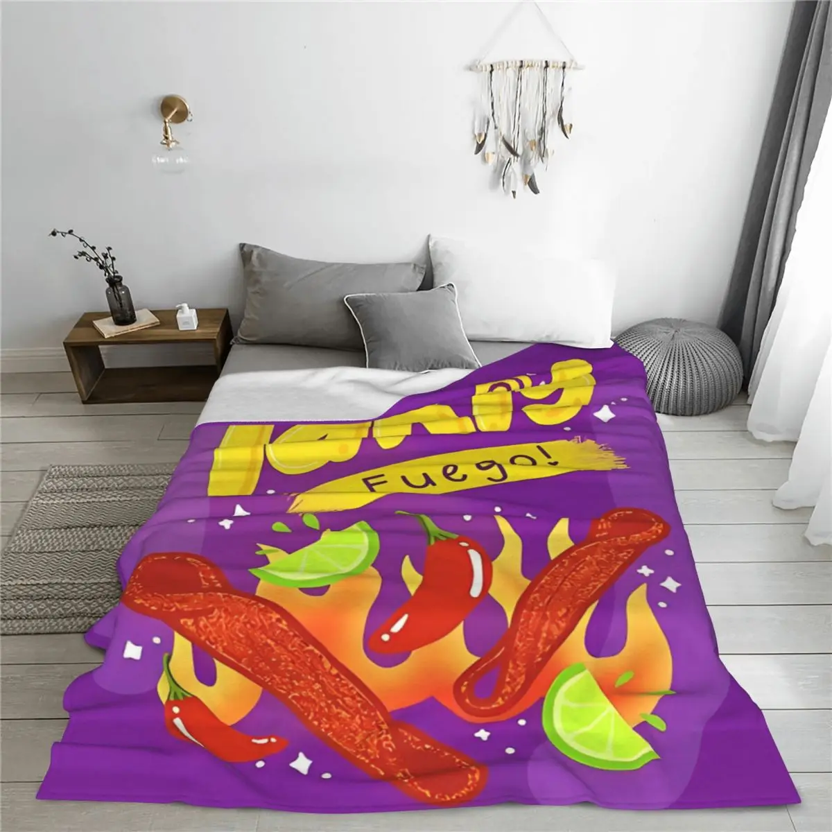 Фланелевое одеяло с мультяшным принтом и закусками Taki креативные пледы для