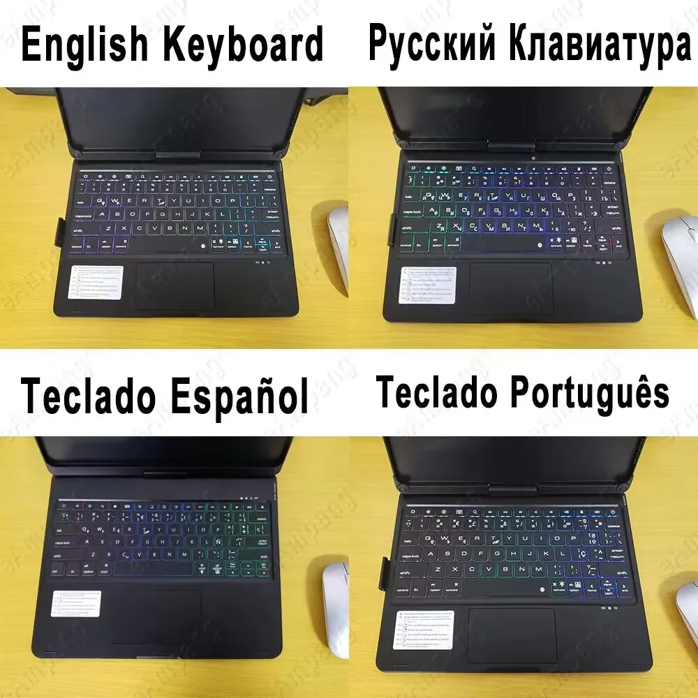 Вращающийся Чехол-клавиатура Для Ipad 10-го Поколения 2022 10 9 Дюймов С Многоязычными