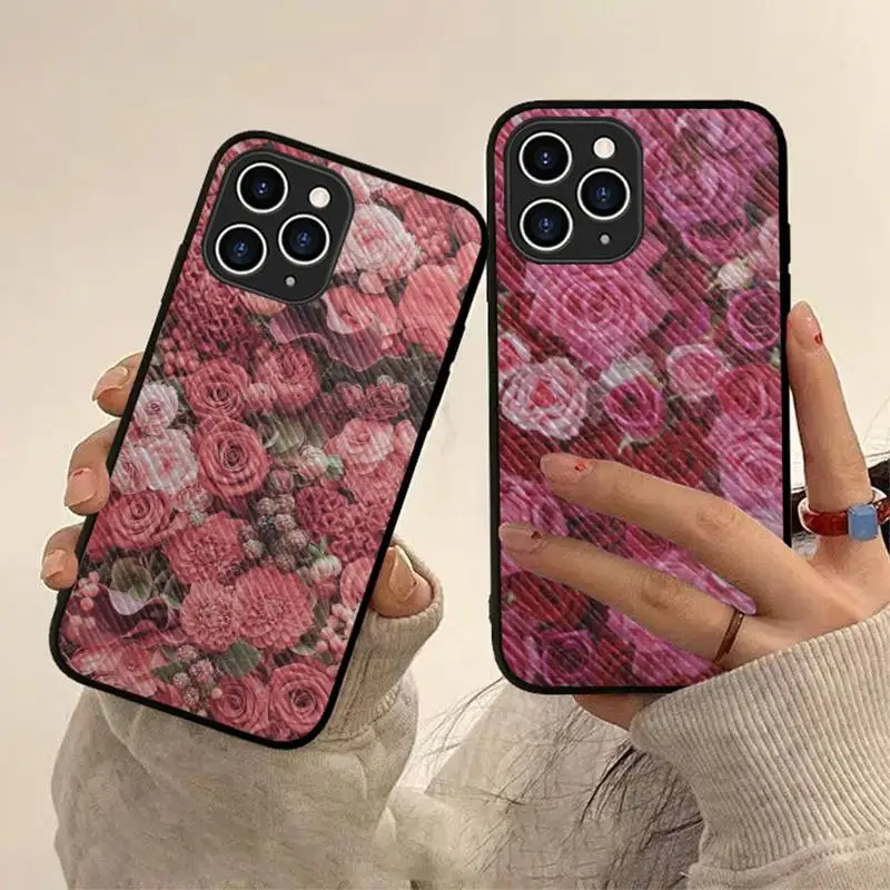 

Red Rose Phone Case Hard Leather Case for iPhone 11 12 13 Mini Pro Max 8 7 Plus SE 2020 X XR XS Coque