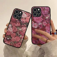 red rose phone case hard leather case for iphone 11 12 13 mini pro max 8 7 plus se 2020 x xr xs coque
