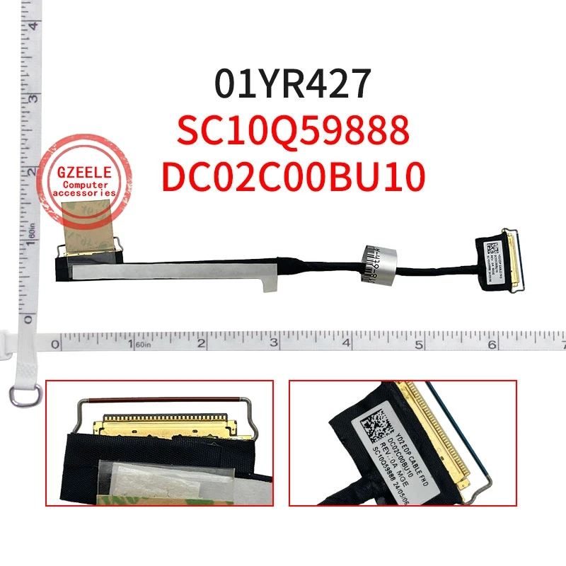 Фото Для Lenovo X1 Carbon 2018 6th/X1 2017 Carbon 5TH 6TH 01YR427 ноутбук LED LCD LVDS видеокабель SC10Q59888 DC02C00BU10 DC02C00BU00 №1