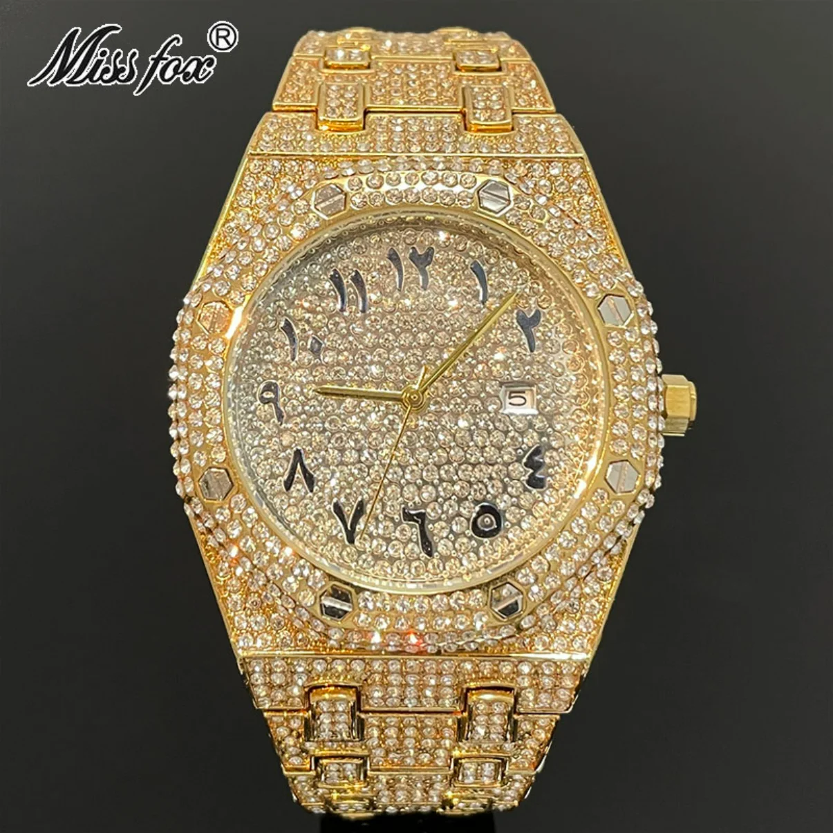 

Роскошные золотые часы, мужские бренды, оптовая продажа, Прямая поставка, часы с муассанитом, мужские ювелирные украшения в стиле хип-хоп от ...