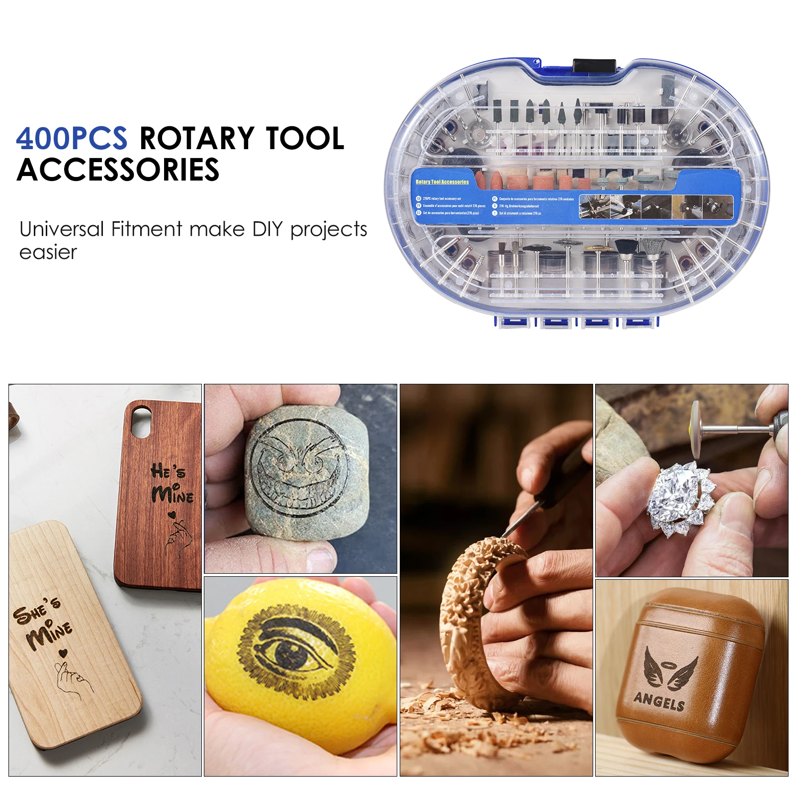 

400PC Electric Rotary Tool Accessories Set Abrasive Tools for Electric Grinder Drill Sanding Drilling Grinding Cutting Polishing