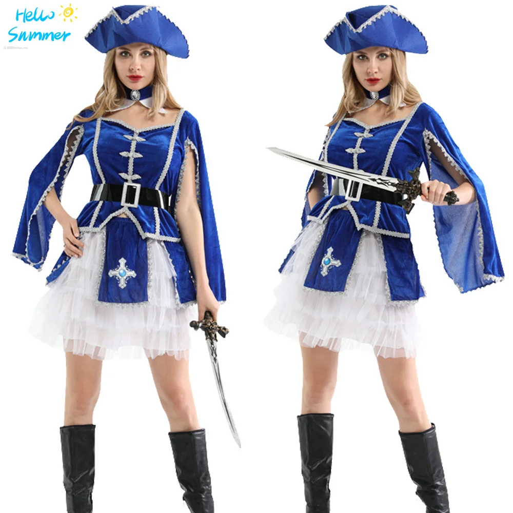 

Женский и мужской костюм для косплея, маскарадный костюм на Хэллоуин, капитан пираты, Карибский Джек, пурроу, пиратские фантазии