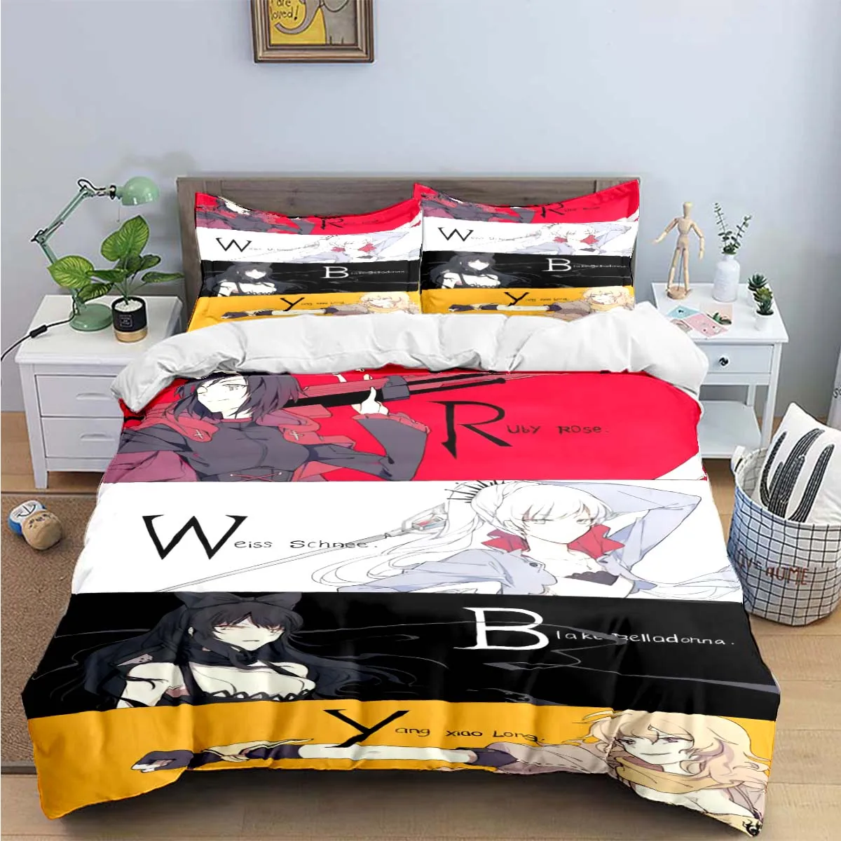 Фото 3D модный комплект постельного белья с мультяшным принтом R-RWBY, комплект постельного белья, пододеяльник, комплект постельного белья, роскошный подарок №2