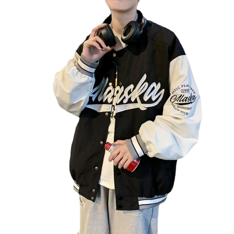

Куртка мужская демисезонная свободного покроя, модная одежда для мужчин и женщин, пальто, бейсбольная форма в Корейском стиле, Sq909