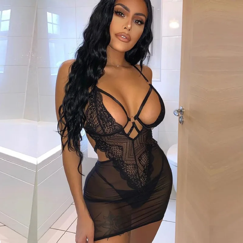 

Lace Mesh See-through Hollow Stitching Sexy Lingerie Women's Passion Hot Comfortable Suit Ladies Sexy Lingerie for Women Erotic