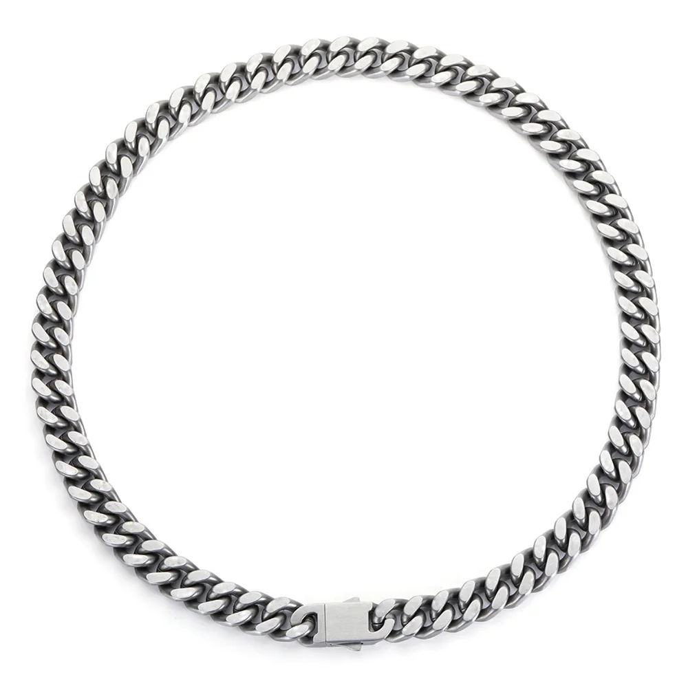 12 мм матовая кисть в стиле панк из нержавеющей стали кубинская цепочка ожерелье