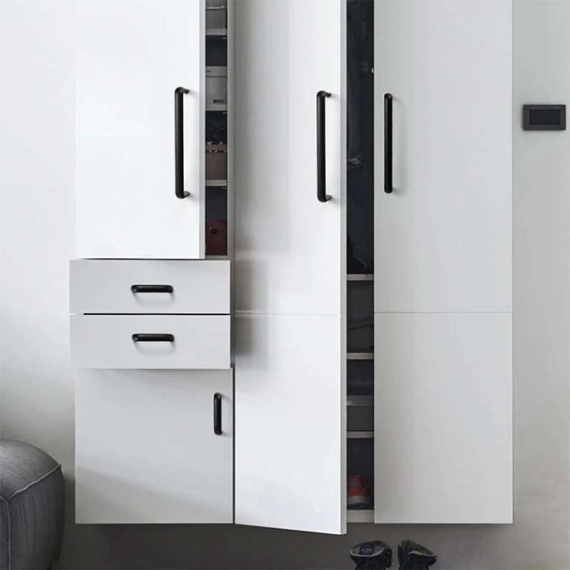 Овальный ящик из алюминиевого сплава дверная ручка шкафа матовая черная