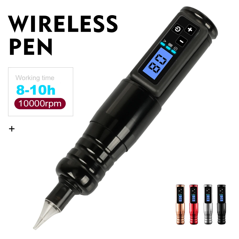 Wireless Tattoo Pen Machine Powerful Coreless DC Motor Fast Charging Portable Battery with Digital LED Display for Tattoo Artist
