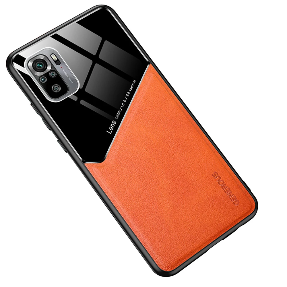 

Роскошный автомобильный Магнитный чехол-держатель для телефона Redmi Note 7 8 8T 9T 9S 10 Pro Max, кожаный силиконовый мягкий бампер, Противоударная задн...